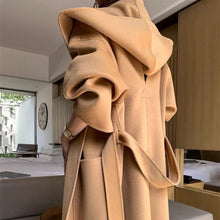 画像をギャラリービューアに読み込む, ウール コート フーディー  ロングコート  レデイース 2色