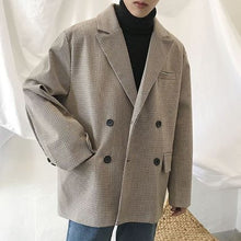 画像をギャラリービューアに読み込む, メンズ テーラードジャケット 千鳥格子柄 オーバーサイズ