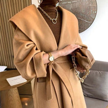 画像をギャラリービューアに読み込む, ウール コート フーディー  ロングコート  レデイース 2色