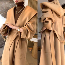 画像をギャラリービューアに読み込む, ウール コート フーディー  ロングコート  レデイース 2色