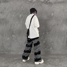 画像をギャラリービューアに読み込む, メンズ デニムパンツ クラッシュデニム ワイド ダメージ加工