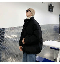 画像をギャラリービューアに読み込む, アウター ダウンジャケット コットンパッド入り 無地 ルーズ