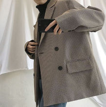 画像をギャラリービューアに読み込む, メンズ テーラードジャケット 千鳥格子柄 オーバーサイズ