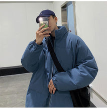 画像をギャラリービューアに読み込む, アウター ダウンジャケット コットンパッド入り 無地 ルーズ