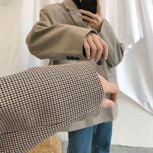 画像をギャラリービューアに読み込む, メンズ テーラードジャケット 千鳥格子柄 オーバーサイズ