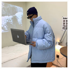 画像をギャラリービューアに読み込む, アウター ダウンジャケット コットンパッド入り 無地 ルーズ