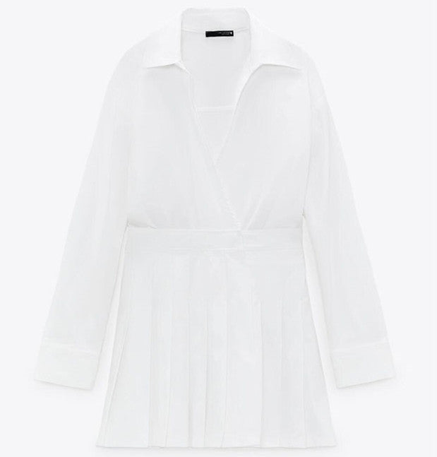ストレッチ【ZARA】ホワイトジャンパースカートUSA:Mサイズスッキリ 