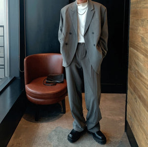 セットアップ スーツ ストライプ ジャケット × パンツ メンズ セットアップ 秋冬