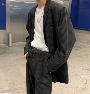 セットアップ スーツ ストライプ ジャケット × パンツ メンズ セットアップ 秋冬
