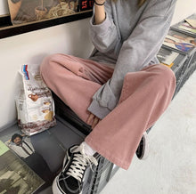画像をギャラリービューアに読み込む, コーデュロイ ワイドレッグ パンツ レディース メンズ パンツ 全3色 秋冬 韓国
