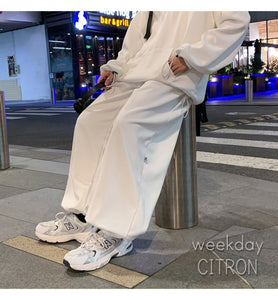 セットアップ ハーフジップ ワッフル トップス × パンツ