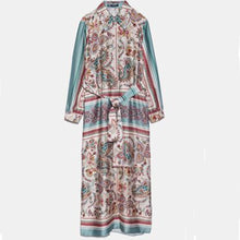 画像をギャラリービューアに読み込む, ZARA ザラ プリント柄シャツワンピース ミディ丈 春秋 2375140