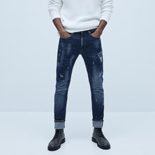 画像をギャラリービューアに読み込む, ZARA ザラ ドリッピング付きスキニーデニムパンツ メンズ　ファッション カジュアル 0855400