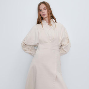 ZARA ザラ ミディ丈デニムジャンパー スカート レディース 春夏秋向け 5899065