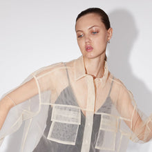 画像をギャラリービューアに読み込む, ZARA　ザラ 透け感チュールシャツ ポケット付き 夏秋向け 8779621