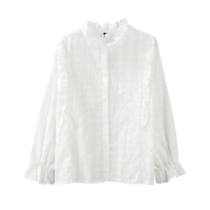 ZARA ザラ 刺繍入りシャツ ホワイト レディース 夏秋向け 5598043