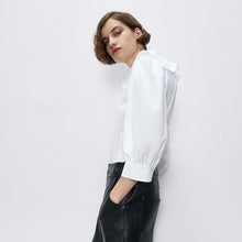 画像をギャラリービューアに読み込む, ZARA ザラ 刺繍入りフリルトップス レデイース ブラウス シャツ  2020新品 春夏秋向け 1971058