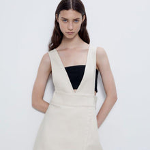 画像をギャラリービューアに読み込む, ZARA ザラ ミディ丈ジャンパースカート ホワイト 白 夏秋向け   5899065
