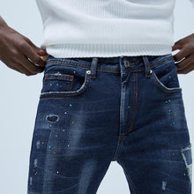 画像をギャラリービューアに読み込む, ZARA ザラ ドリッピング付きスキニーデニムパンツ メンズ　ファッション カジュアル 0855400