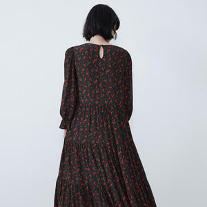 ZARA ザラ 新品　ロングワンピース　花柄　ドット8342344