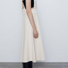 画像をギャラリービューアに読み込む, ZARA ザラ ミディ丈ジャンパースカート ホワイト 白 夏秋向け   5899065
