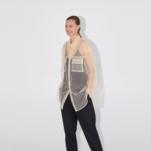 画像をギャラリービューアに読み込む, ZARA　ザラ 透け感チュールシャツ ポケット付き 夏秋向け 8779621