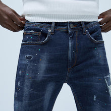 画像をギャラリービューアに読み込む, ZARA ザラ ドリッピング付きスキニーデニムパンツ メンズ　ファッション カジュアル 0855400