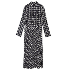画像をギャラリービューアに読み込む, ZARA ザラ プリント柄 ハイネック  ロングワンピース　秋向け　8588103
