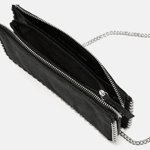 ZARA スタッズ付き ブラッククロスボディバッグ レディース ファッション 8085204