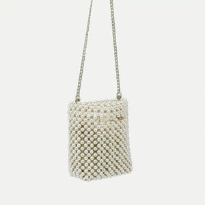 ZARA パール バッグミニ バスケット ザラ ホワイト