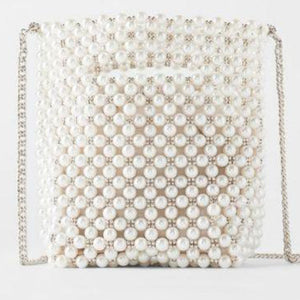 ZARA パール バッグミニ バスケット ザラ ホワイト