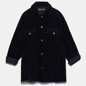 ZARA ザラ ポケット付きコーデュロイ地シャツジャケット レディース 8372222