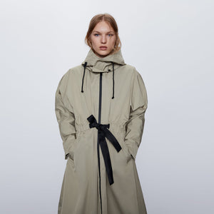 ZARA 撥水加工入りパーカ 詳細 ザラ ダークキャメル 0518064