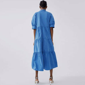 ZARA  バルーンスリーブワンピース ザラ ブルー 7939201