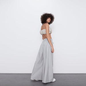 ZARA エクストラロング丈マキシボリュームパンツ グレー  2552329