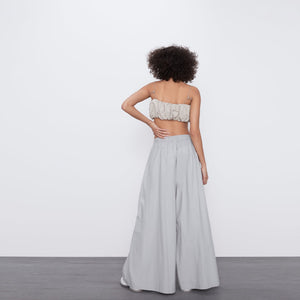 ZARA エクストラロング丈マキシボリュームパンツ グレー  2552329