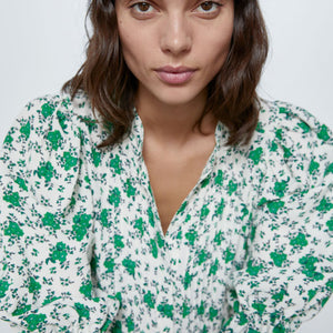 ZARA フラワー柄ワンピース オフホワイト 4786070