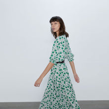 画像をギャラリービューアに読み込む, ZARA フラワー柄ワンピース オフホワイト 4786070