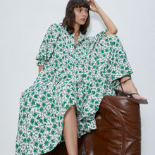 画像をギャラリービューアに読み込む, ZARA フラワー柄ワンピース オフホワイト 4786070