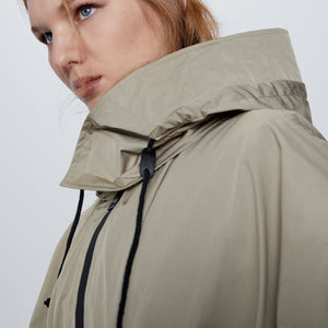 ZARA 撥水加工入りパーカ 詳細 ザラ ダークキャメル 0518064