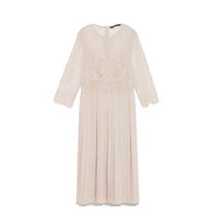 ZARA プリーツ ワンピースひざ丈ワンピース ザラピンク 8741028