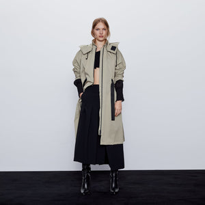 ZARA 撥水加工入りパーカ 詳細 ザラ ダークキャメル 0518064