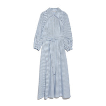 画像をギャラリービューアに読み込む, ZARA ストライプ柄シャツワンピース ブルー 2412470
