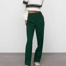 画像をギャラリービューアに読み込む, ZARA ザラフルレングスパンツポリエステルダークグリーンレディース2372915