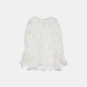 ZARA ザラ 刺繍入りブラウス　セミシースルー　春秋 2481781