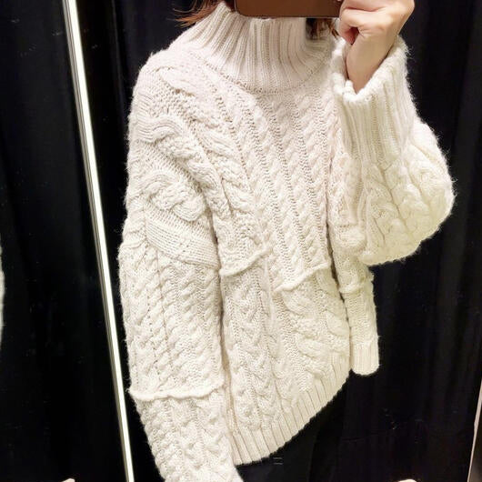 ZARA ザラ ケーブルニット セーター エクリュ レディース 3597156