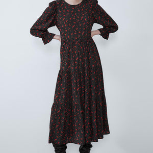 ZARA ザラ 新品　ロングワンピース　花柄　ドット8342344