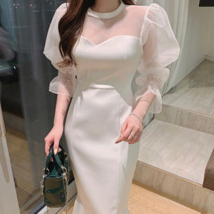 パーティドレス 結婚式 2次会 シースルー マーメイド