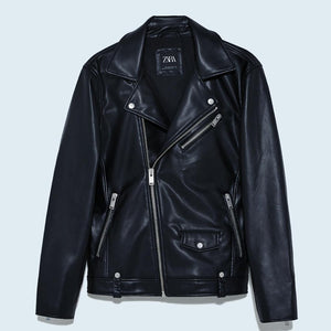 ZARA ザラ レザーブームライダースジャケット メンズ 格好いい ブラック 1966400