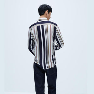ZARA　ザラ ストライプシャツ メンズ 個性的 春秋 5975301